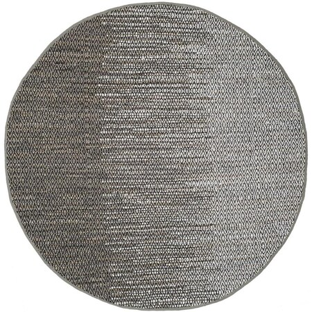 Flowers First 4 ft. x 4 ft. Round Vintage Leather Hand Woven Rug, Light Grey & Grey FL2115290